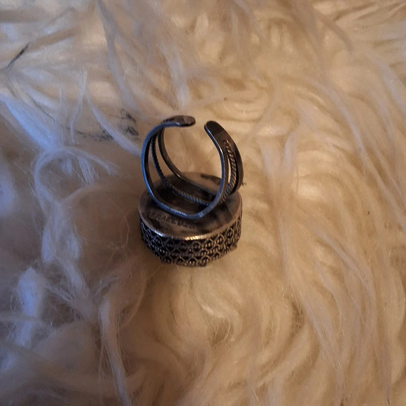 Vintage Sterling and tiger eye ring - Picture 6 of 9
